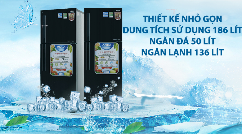 Tủ lạnh Aqua Inverter 205 lít AQR-I209DN DC